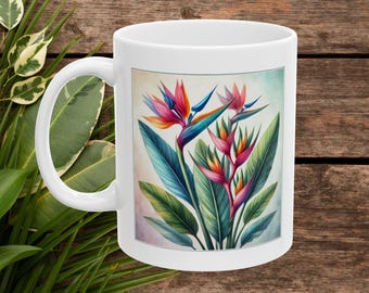 Flower Mug - Tropical Cup - Boho Flower Coffee Mug nature print