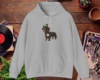 Dachshund Hoodie - Wiener Dog sweater - Boho Dog Hoodie peace print