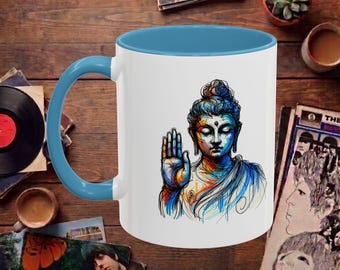 Taza yoga vintage taza meditación loto taza de café Buda
