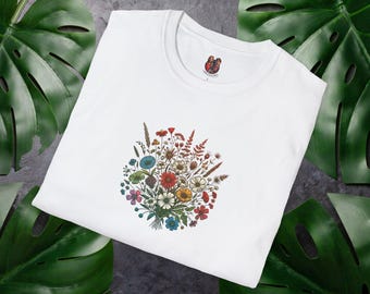 Bouquet Flower tshirt - Floral Graphic - Vintage Botanical Design Shirt