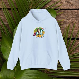 Satiric sweater Jesus Unicorn funny Hoodie  unicorn rider boho graphic sweater christ design religious sarcastic outfit unusual apparel