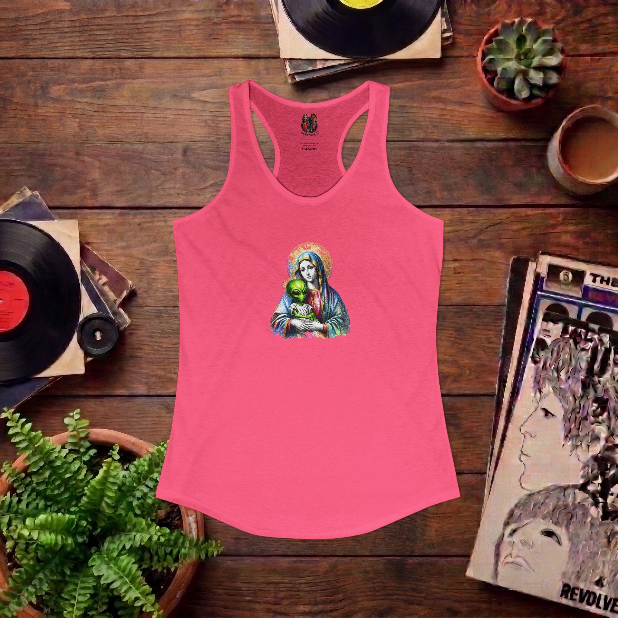 Fun Alien Tank Top - Virginmary Tank - Ironic Tank Top - Etsy