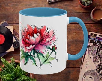 Becher tropisch Vintage Tasse tropische Blumen