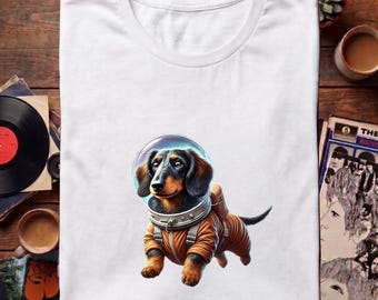 Space Dog Women tshirt - Astronaut Dog tshirt - Cosmic Galaxy Dog Top