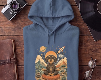 Meditating Dog Hoodie - Yoga Dog Hoodie - Funny Dog Hoodie zen print