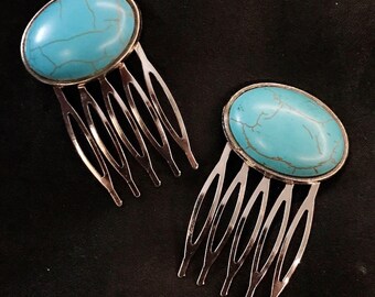 Blue Hair Comb Etsy