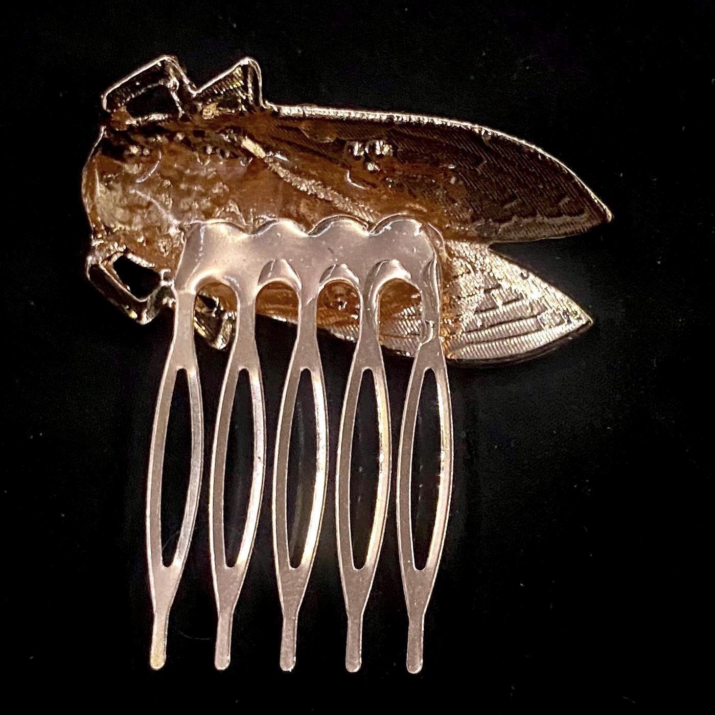 Gold Cicada, Green Cicada, Cicada Hair Comb, Cicada Jewelry, Gold