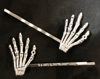 Skeleton Hands, Set Of Hair Pins, Halloween Hair Pin, Hand Hair Pin, Skeleton Hair Pin, Skeleton Bobby pin, Halloween Jewelry, Skull Hands