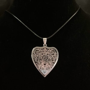 Planchette Necklace, Ouija Board Necklace, Spirit Board, Halloween Necklace, Planchette Jewelry, Silver Planchette