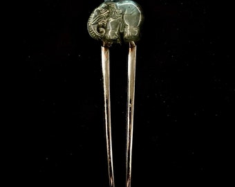 Labradorite Hair Fork, Elephant Hair Fork, Blue Flash, Iridescent Stone, Bright Flash, Color Shifting, Metal Hair Fork, Elephant Jewelry