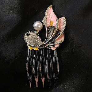 Koi Fish, Koi Fish Hair Comb, Jeweled Fish, Goldfish Hair, Goldfish Hair Comb, Pink Fish, Siamese Fighting, Sparkling Fish, Betta Fish