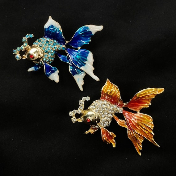 Fish Brooch Fish Pin Goldfish Brooch Koi Fish Brooch Blue Fish
