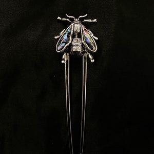 Bee Hair Fork, House Fly Hair Fork, Abalone Bee, Insect Hair Fork, Insect Jewelry, Bug Hair Fork, Bug Jewelry, Abalone Hair Fork