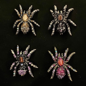 Gold Spider, Black Spider, Purple Spider, Pink Spider, Spider Brooch, Spider Pin, Spider Jewelry, Tarantula Spider, Spider Jewelry