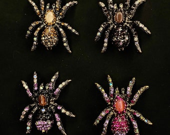 Gold Spider, Black Spider, Purple Spider, Pink Spider, Spider Brooch, Spider Pin, Spider Jewelry, Tarantula Spider, Spider Jewelry