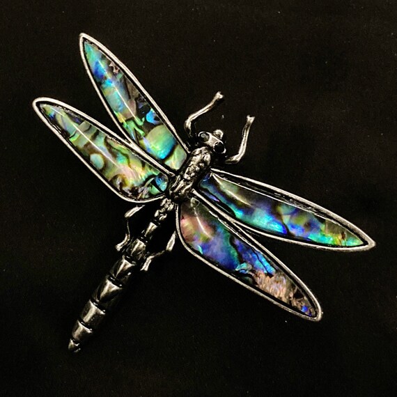Silver Overlay Abalone Dragonfly Pin/Brooch by Artesanas Campesinas hapn010 Silver Overlay Abalone Dragonfly Pin/Brooch by Artesanas Campesinas hapn010
