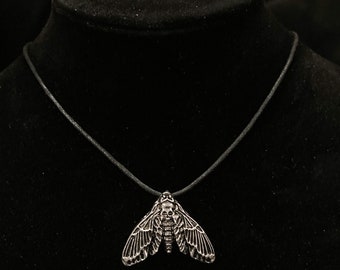 Silver Moth, Moth Necklace, Silver Butterfly, Butterfly Necklace, Skull Moth, Skull Necklace, Moth Jewelry, Silver  Insect