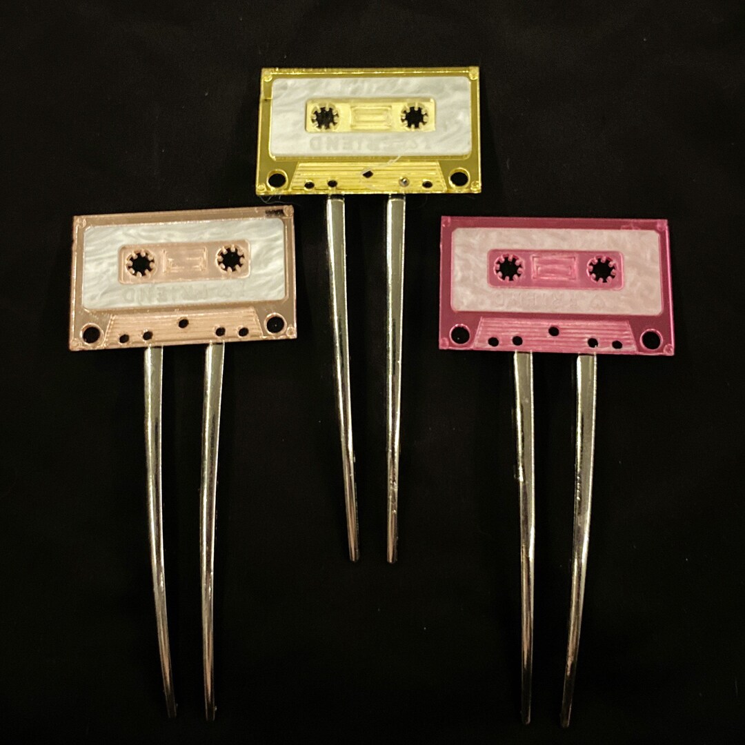 Cassette Hair Fork, Cassette Tape, Tape Hair Fork, Cassette Tape Hair