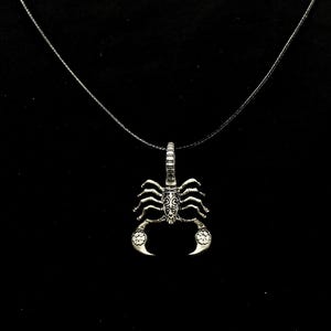Scorpion Necklace, Silver Scorpion, Scorpion Jewelry, Insect Necklace, Silver Insect, Scorpion Pendant, Gunmetal Grey