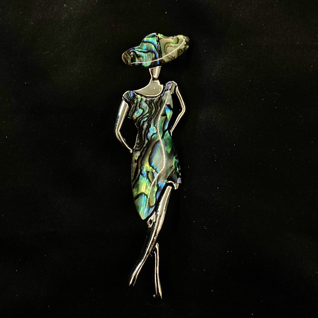 Woman Brooch Lady Brooch Dress Brooch Pink Brooch Abalone Etsy