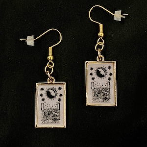 Tarot Card Earrings, Tarot Card Jewelry, Occult Earrings, Witch Earrings, Fortune Teller, Astrology Earrings, Mystic Tarot, Divination