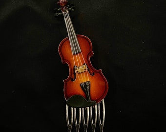 Violin Hair Comb, Viola Hair Comb, Violin Jewelry, Music Lover, Gift Musician, Music Hair, Realistic Violin, Worlds Tiniest Violin