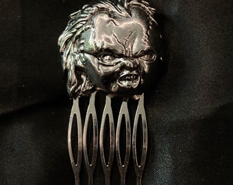 Silver Hair Comb, Chucky Hair Comb, Chucky Doll, Horror Movie, Chucky Jewelry, Horror Hair Comb, Horror Jewelry, Child’s Play