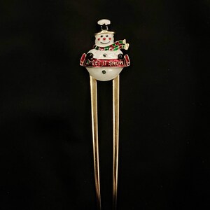 Snowman Hair Fork, Frosty The Snowman, Let It Snow, Winter Hair Fork, Christmas Hair Fork, Holiday Hair Fork, Hair Pin Bun Holder