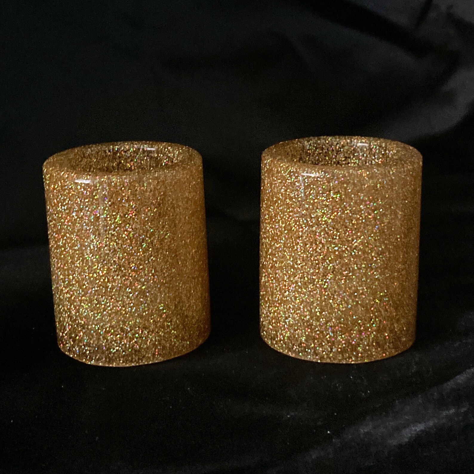 2 Shot Glasses Set of Shot Glasses Glitter Shot Glass Gold Etsy
