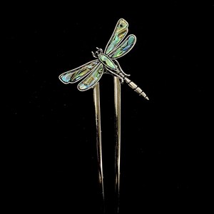 Dragonfly Hair Fork, Abalone Inlay, Something Blue, Green Dragonfly, Blue Dragonfly, Purple Dragonfly, Insect Hair Fork