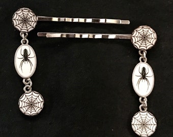 Par hårnålar, Silverspindelhårnålar, Gothhår, Spindelhår, Spindelfrisyr, Spindelnätshårnålar, Spindelsmycken, Spindel spindelnät