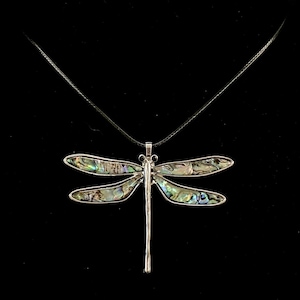 Dragonfly Necklace, Abalone Dragonfly, Silver Dragonfly, Sparkling Dragonfly, Insect Necklace, Dragonfly Pendant, Dragonfly Jewelry,