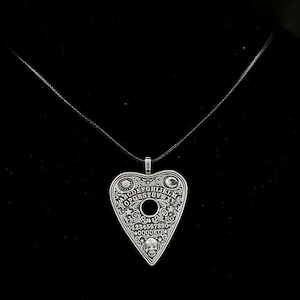 Planchette Necklace, Ouija Board Necklace, Spirit Board, Halloween Necklace, Planchette Jewelry, Silver Planchette