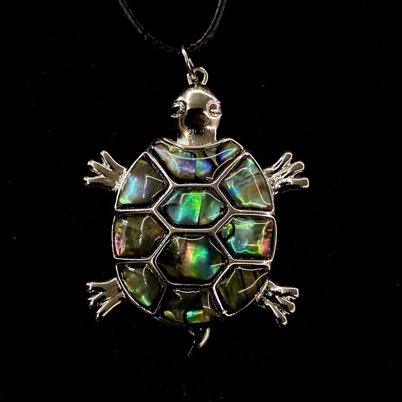 Turtle Shell Inlay Turtle Necklace, Tortoise Necklace, Sea Turtle, Abalone Turtle, Animal ...