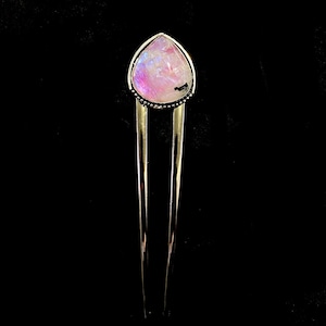 Pink Moonstone, Moonstone Hair Fork, Subtle Blue Flash, Moonstone Jewelry, Natural Moonstone, Genuine Moonstone, Semi Precious, Hair Pin Bun