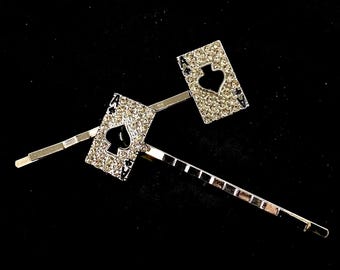 Playing Card Hair Pin - Casino Hair Pin Diamond Hair Pin  display picture 1