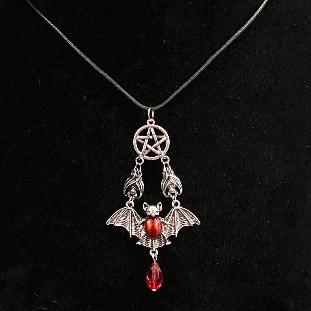 Bat Necklace, Goth Necklace, Gothic Necklace, Wing Necklace, Silver ...