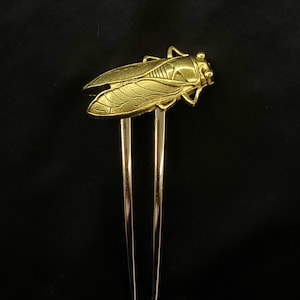 Guld Cikada Hårgaffel: Brons Insekt Hårsmycken Hårnål Knut Hållare