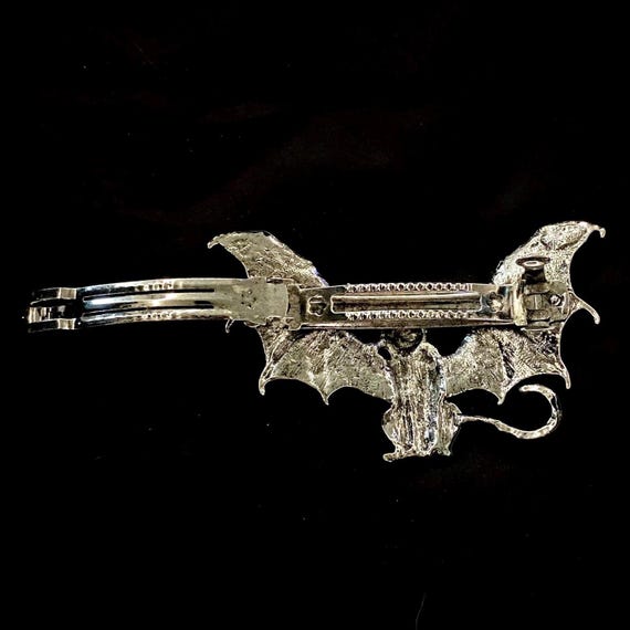 Cat Bat, Cat Barrette, Bat Barrette, Silver Cat, Silver Bat  display picture 1