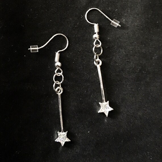 Shooting Star Star Earrings Glittery Star Sparkling Star | Etsy