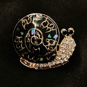 Black Snail, Snail Brooch, Snail Pin, Snail Jewelry, Garden Snail, Gastropod, Mollusk, Insect Jewelry, Black Shell, Slug Brooch