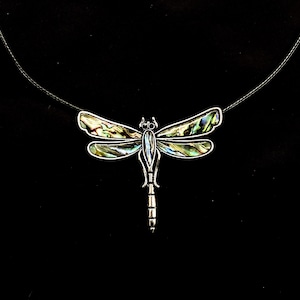 Libelle Halskette, Abalone Libelle, Silber Libelle, funkelnde Libelle, Insekt Halskette, Libellen Anhänger, Libellen Schmuck,