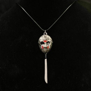 Jason Necklace, Hockey Mask Killer, Hockey Mask, Jason Voorhees, Friday The 13th, Camp Crystal Lake, Horror Movie, Hockey Mask Necklace