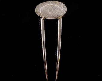 Corail fossilisé, Corail préhistorique, Fourche en cheveux de corail, Bijoux en corail, Fourche à cheveux en forme de U, Corail gris, Fourche en cheveux fossiles, Agate corail