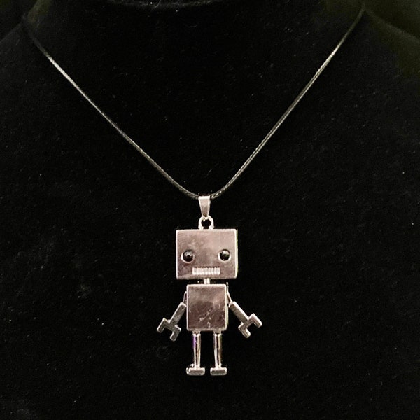 Collier de robot, robot de clé, bijoux de robot, robot articulé, robot adorable, robot mobile, robot en métal, robot de femme