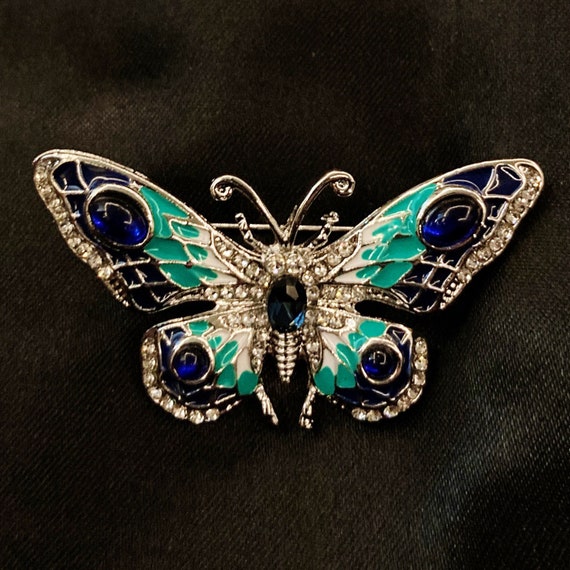 Blue & green butterfly pins