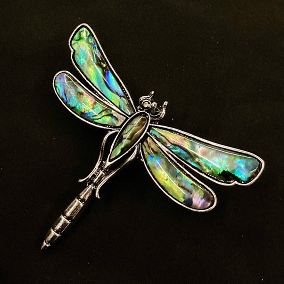 Silver Overlay Abalone Dragonfly Pin/Brooch by Artesanas Campesinas hapn010