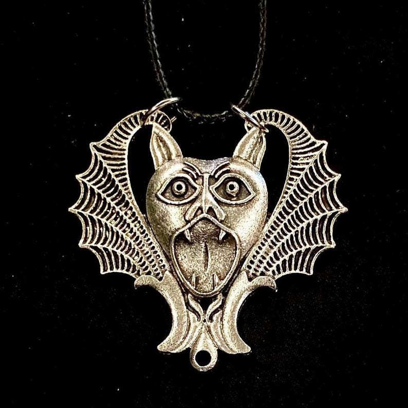 Demon Necklace, Silver Gargoyle, Demon Pendant, Halloween Jewelry ...