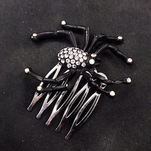 Hair Comb, Spider Hair Comb, Goth Hair Combs, Goth Hair, Spider Hair, Spider Jewelry, Halloween Hair, Black Spider Hair, Jeweled Spider afbeelding 3