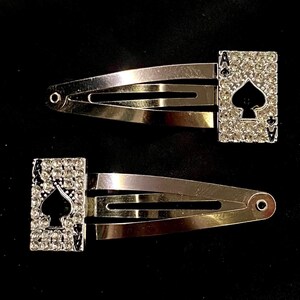 Naipes, As de Picas, Pasadores para cartas, Clips de contorno, Pinzas para el pelo metálicas a presión, Picas negras, Apuestas en Las Vegas, Cara de póker, Juegos de cartas